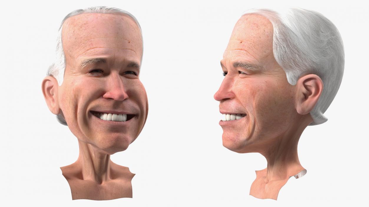 3D model Cartoon Joe Biden Smiling Head