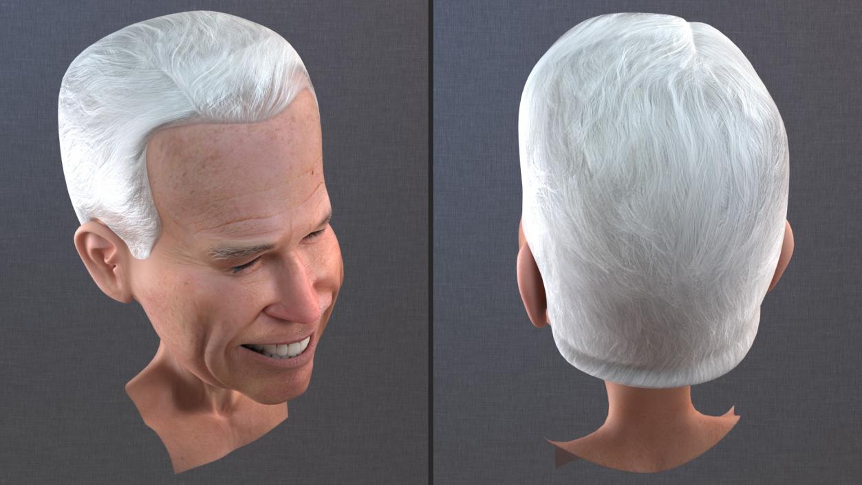 3D model Cartoon Joe Biden Smiling Head