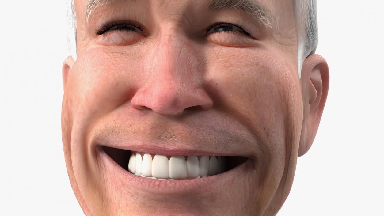 3D model Cartoon Joe Biden Smiling Head