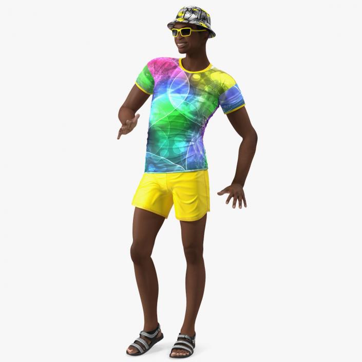 3D model Light Skin Teenager Beach Style Standing Pose