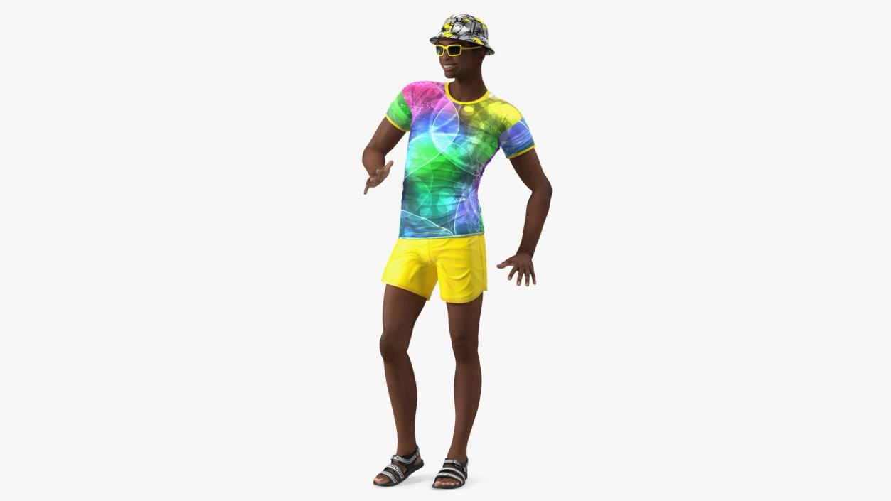 3D model Light Skin Teenager Beach Style Standing Pose