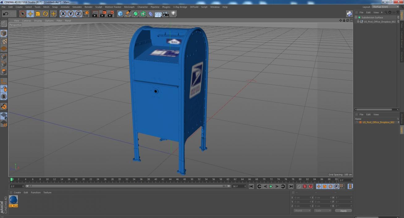 US Post Office dropbox 3D