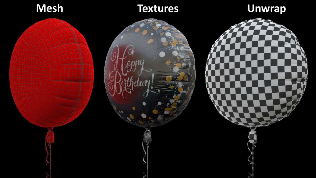 Happy Birthday Foil Balloon 3D