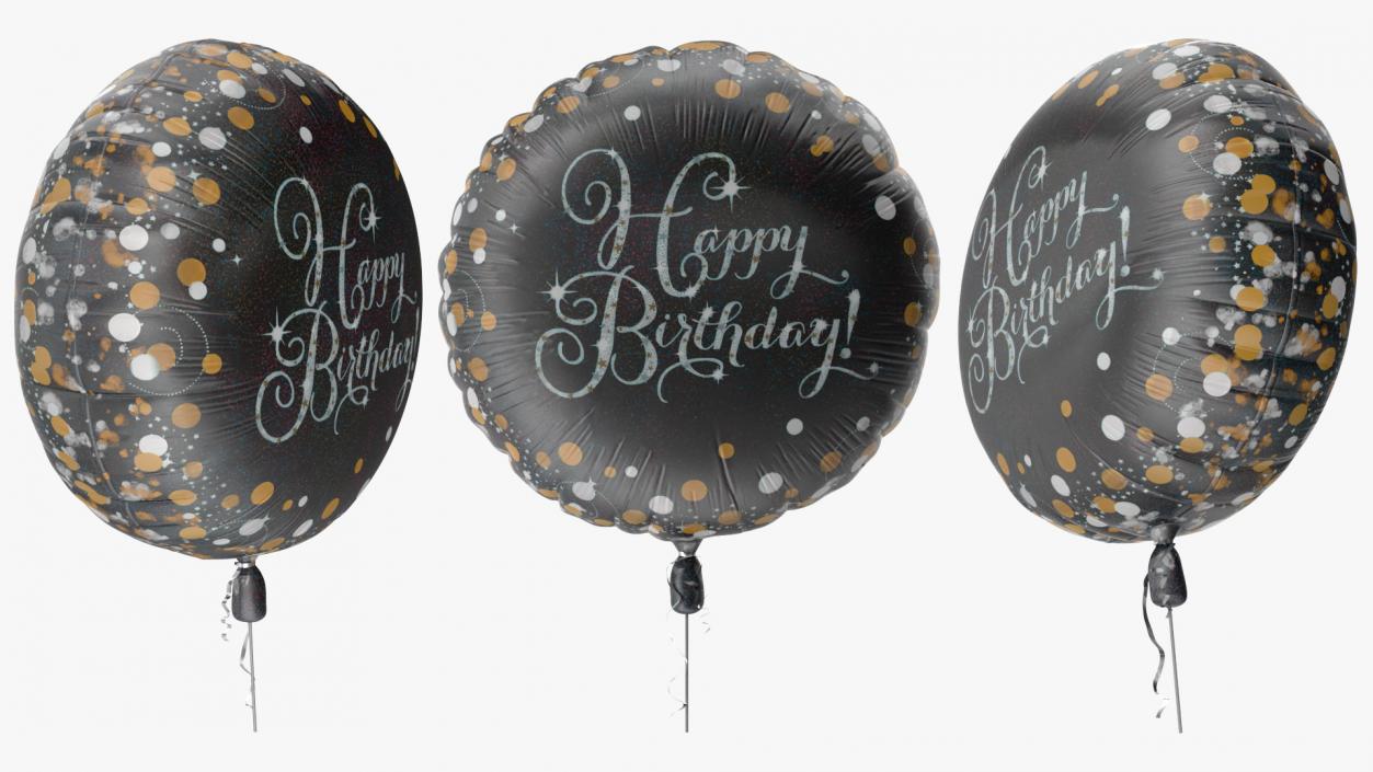 Happy Birthday Foil Balloon 3D