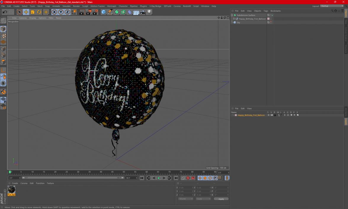 Happy Birthday Foil Balloon 3D