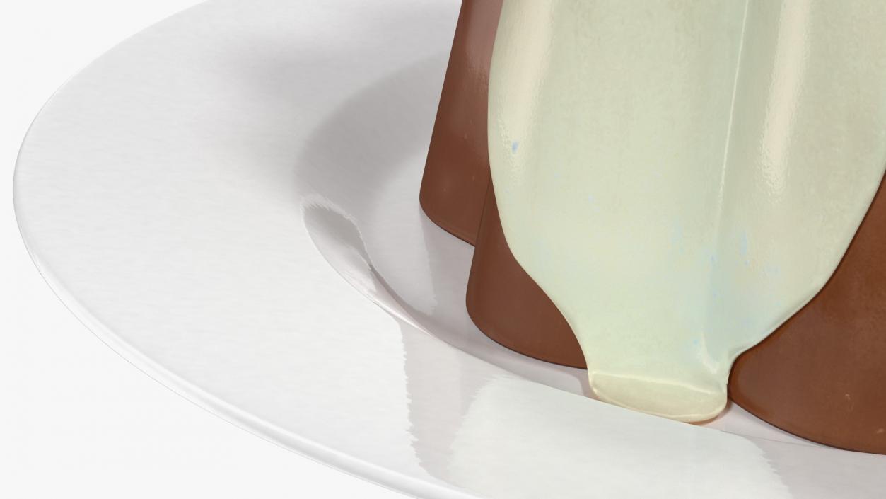 Jelly Pudding Chocolate on Plate 3D