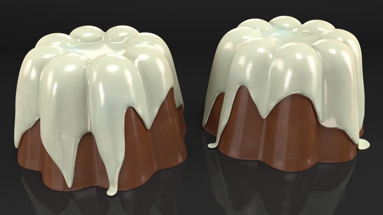 Jelly Pudding Chocolate on Plate 3D