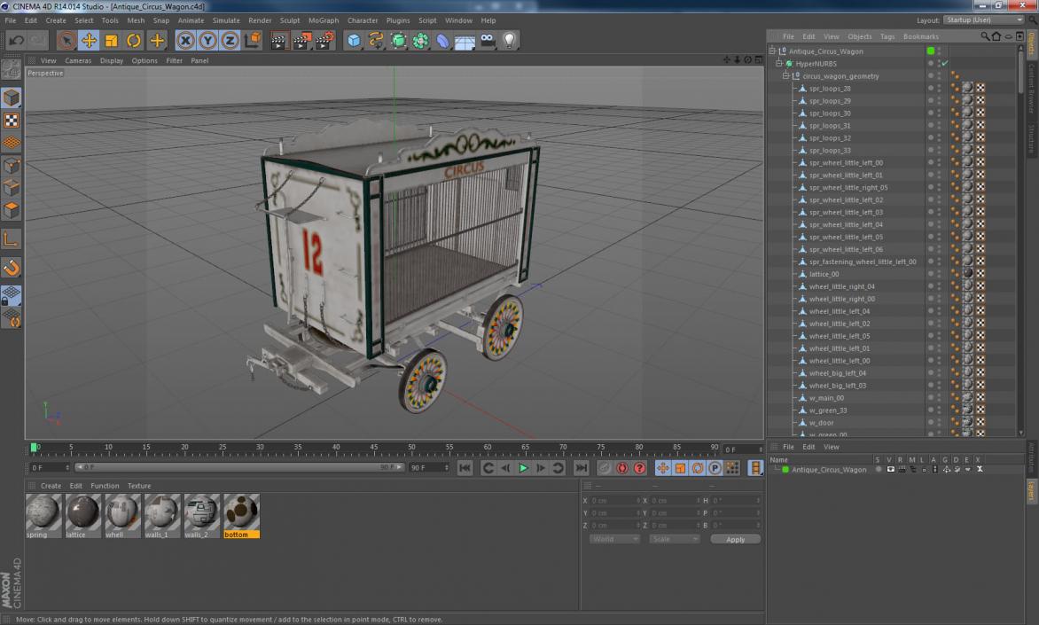 3D model Antique Circus Wagon