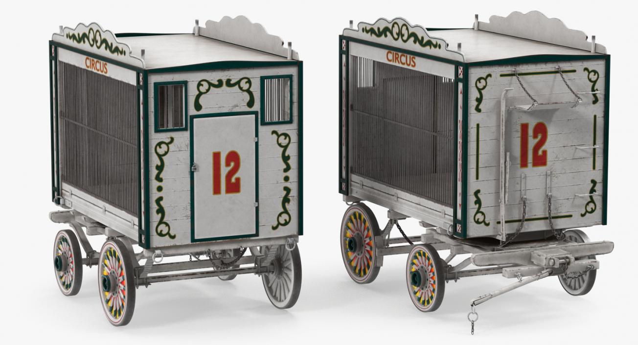 3D model Antique Circus Wagon