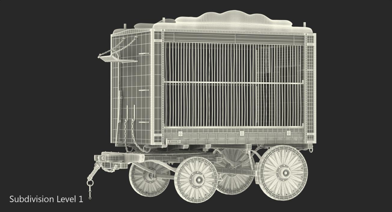 3D model Antique Circus Wagon