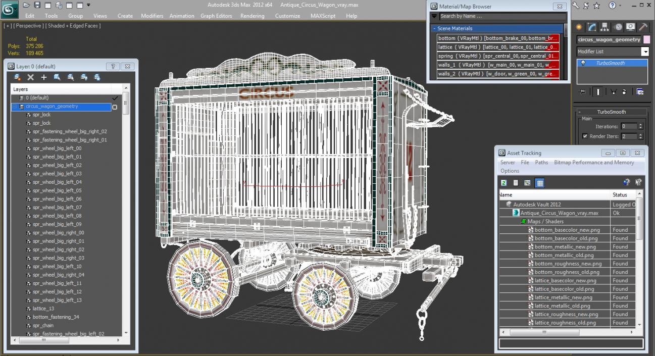 3D model Antique Circus Wagon