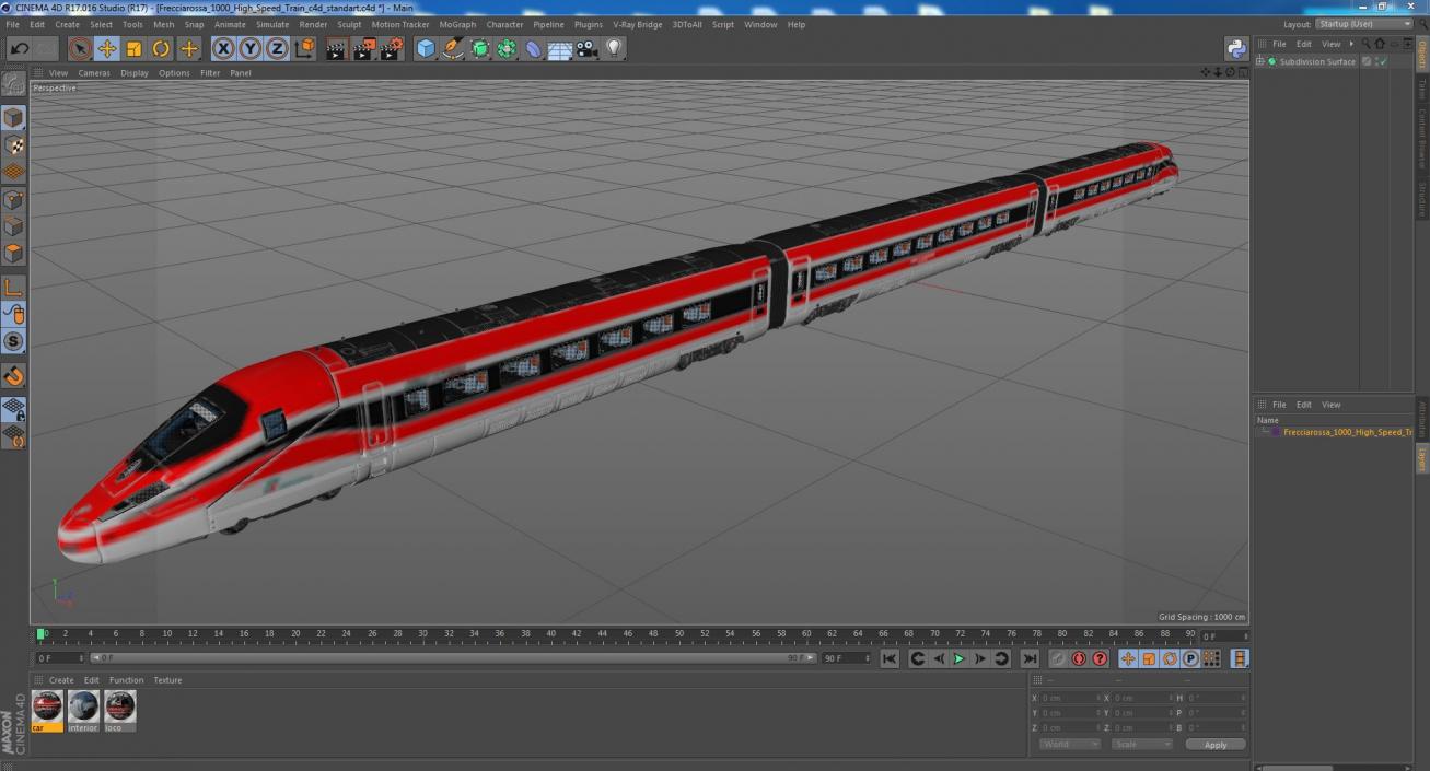 Frecciarossa 1000 High Speed Train 3D model