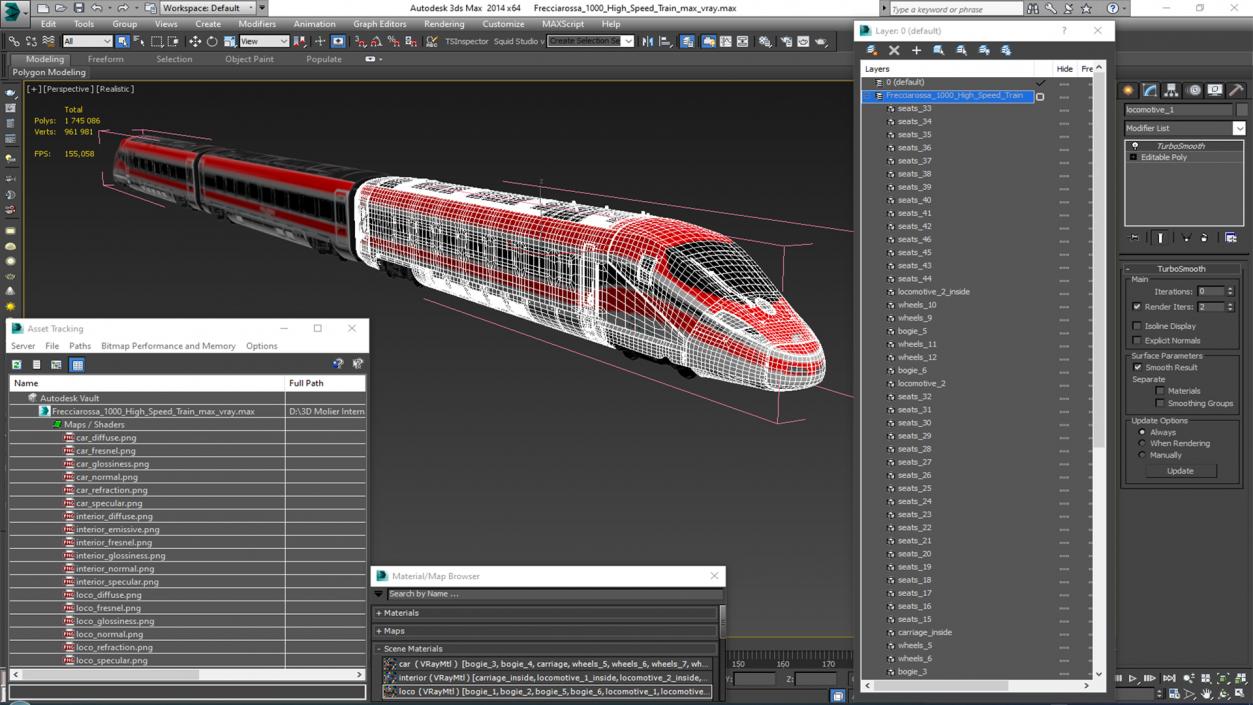 Frecciarossa 1000 High Speed Train 3D model