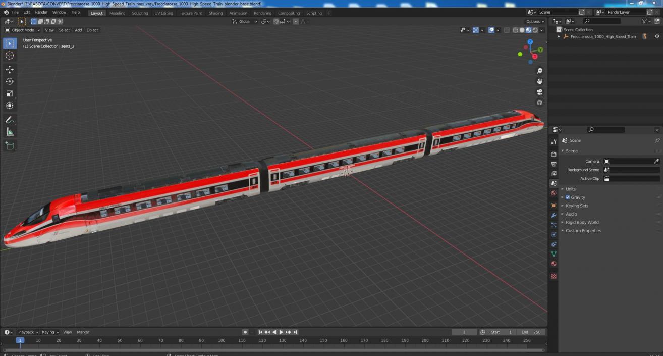 Frecciarossa 1000 High Speed Train 3D model