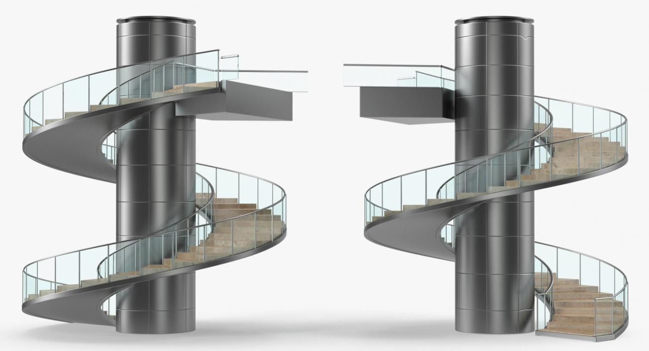 Modern Round Stairs 3D model