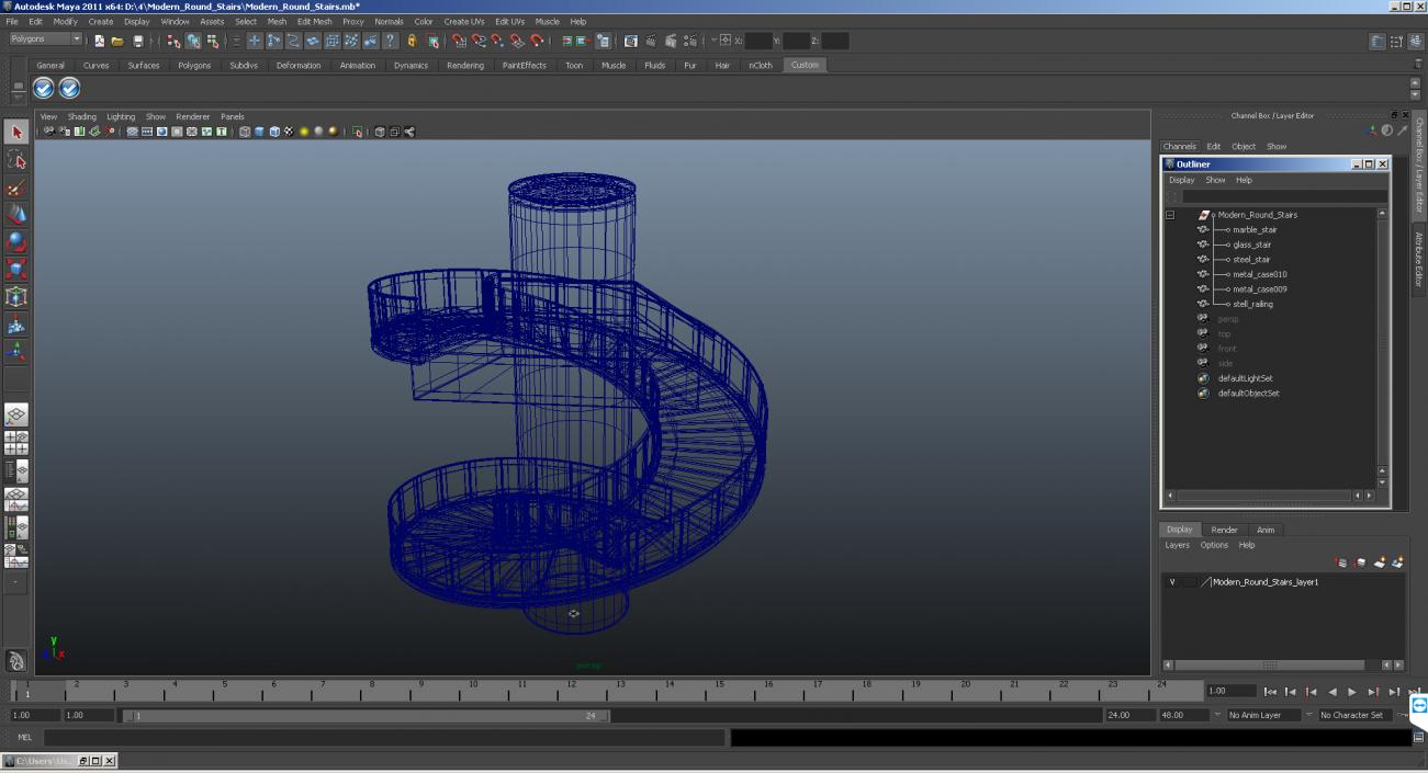 Modern Round Stairs 3D model