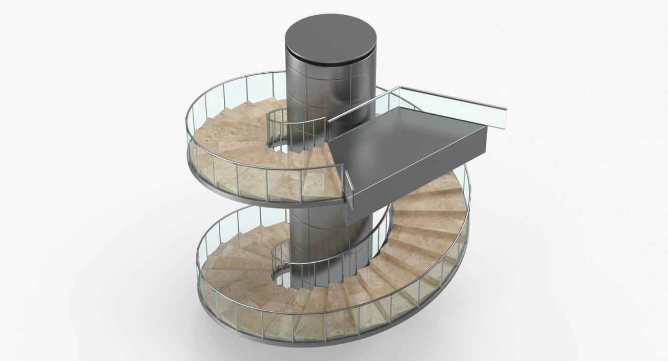 Modern Round Stairs 3D model