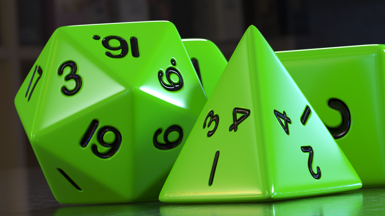 Polyhedral Dice Set for Tabletop RPGs 3D