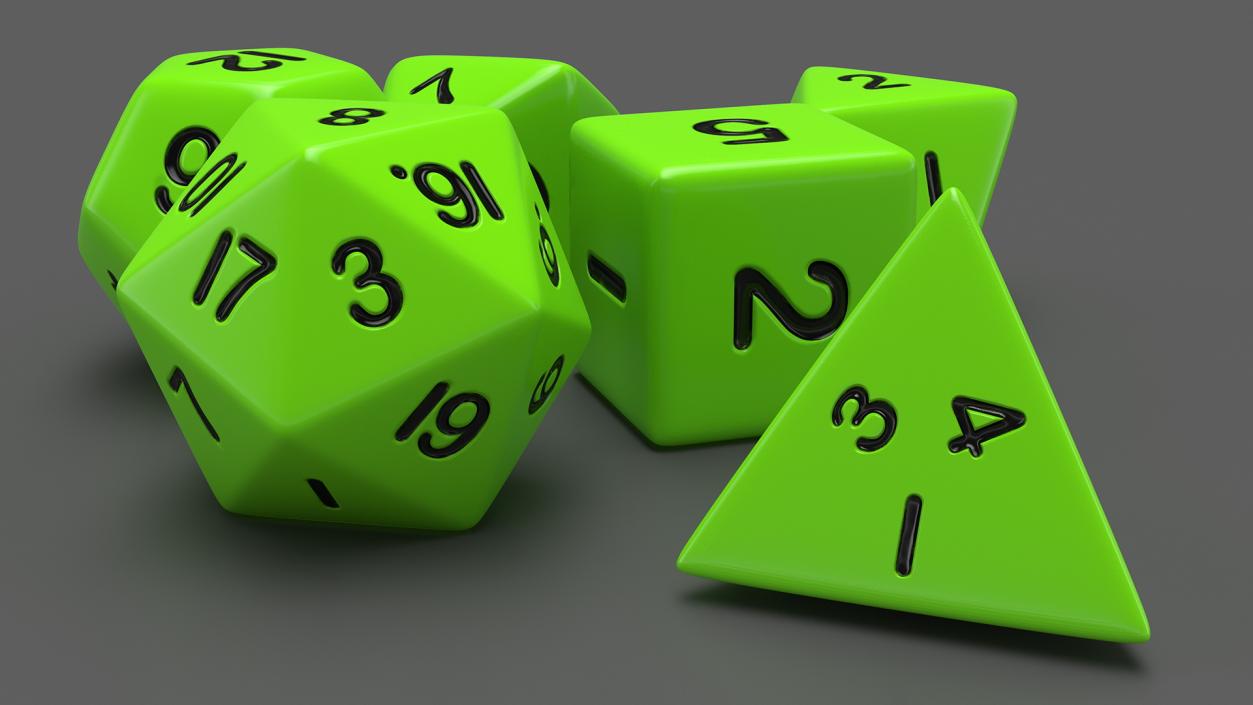 Polyhedral Dice Set for Tabletop RPGs 3D