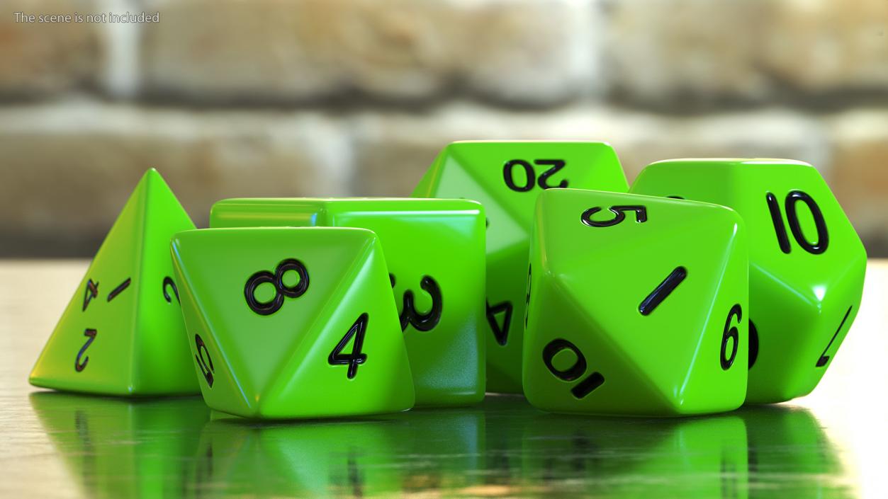 Polyhedral Dice Set for Tabletop RPGs 3D