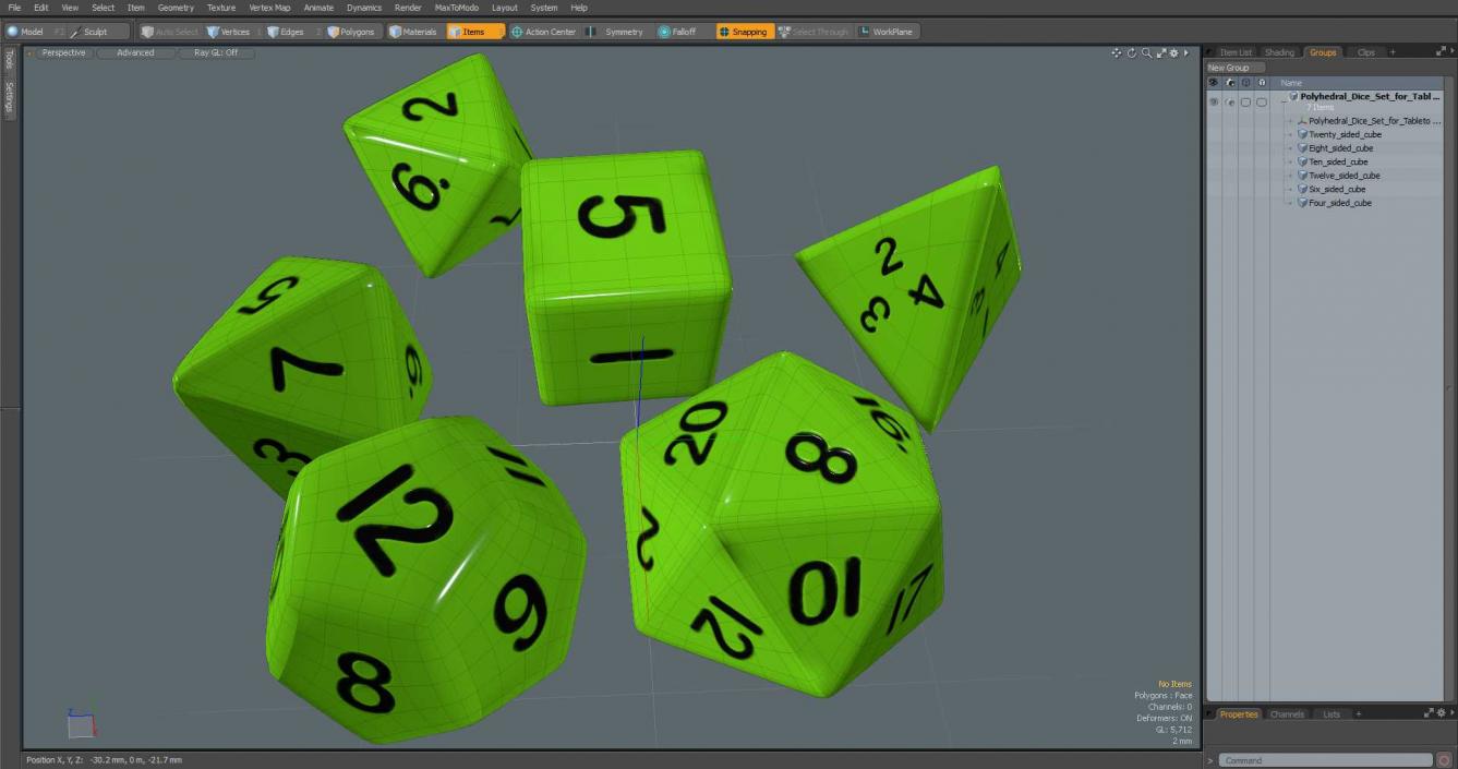 Polyhedral Dice Set for Tabletop RPGs 3D