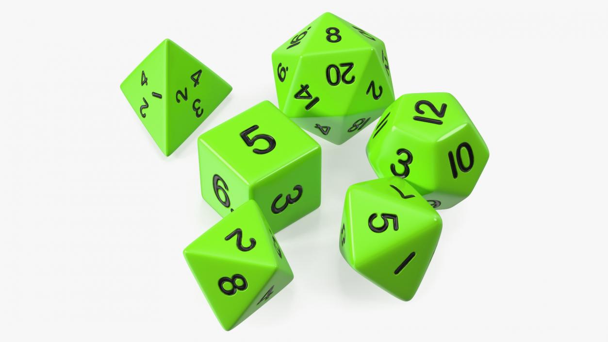 Polyhedral Dice Set for Tabletop RPGs 3D