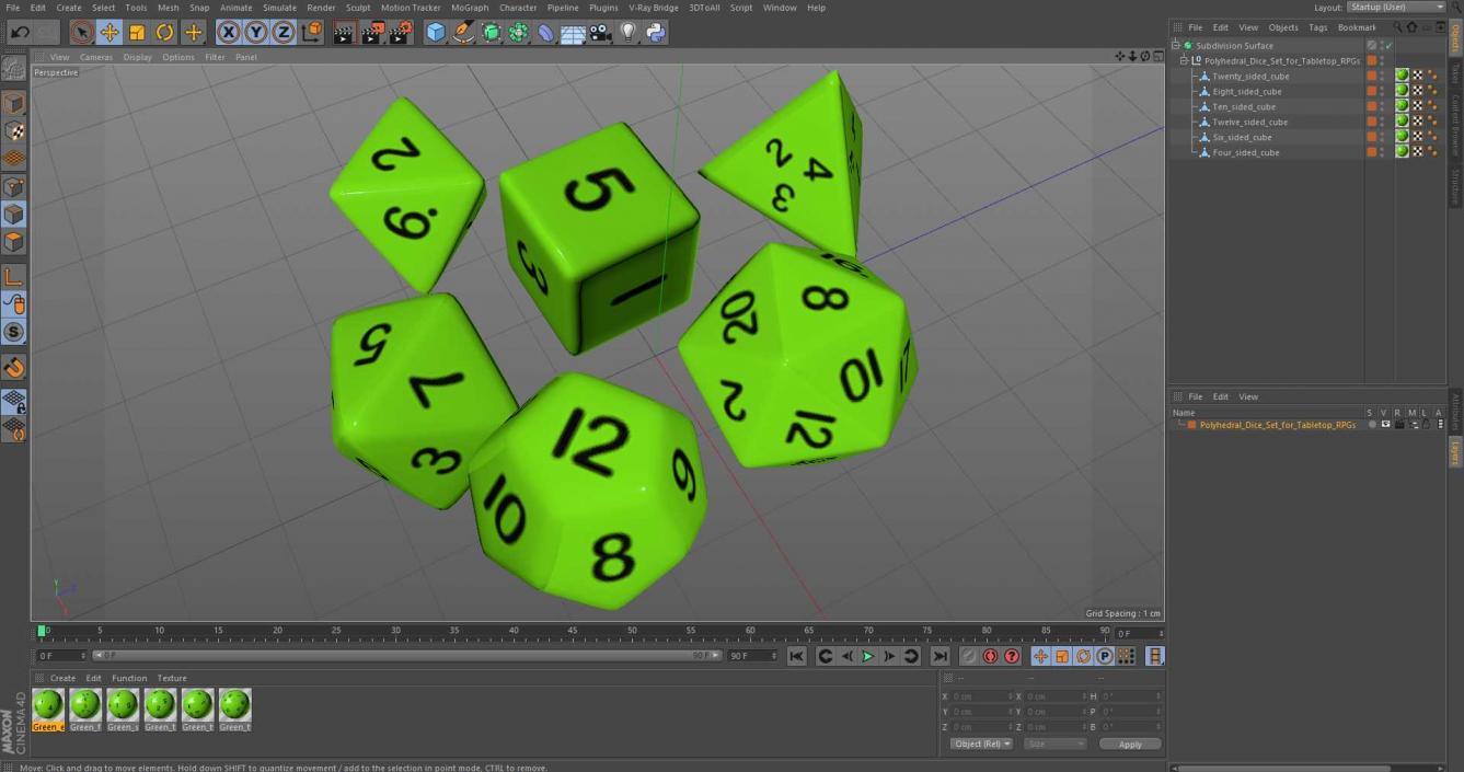 Polyhedral Dice Set for Tabletop RPGs 3D