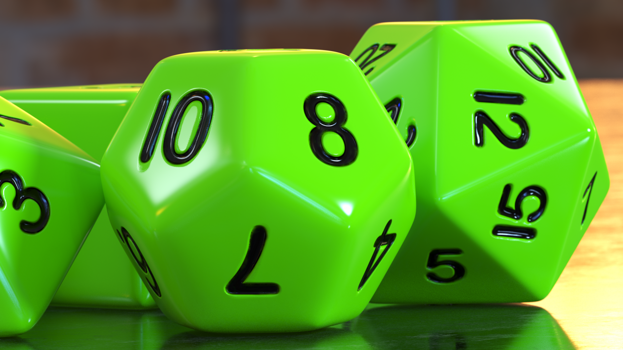 Polyhedral Dice Set for Tabletop RPGs 3D