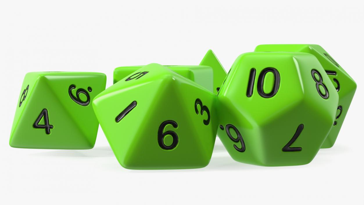 Polyhedral Dice Set for Tabletop RPGs 3D