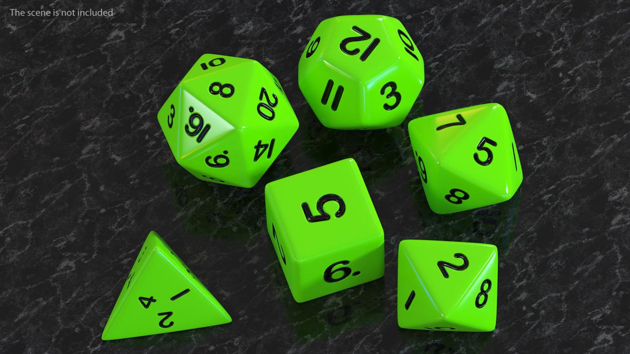 Polyhedral Dice Set for Tabletop RPGs 3D