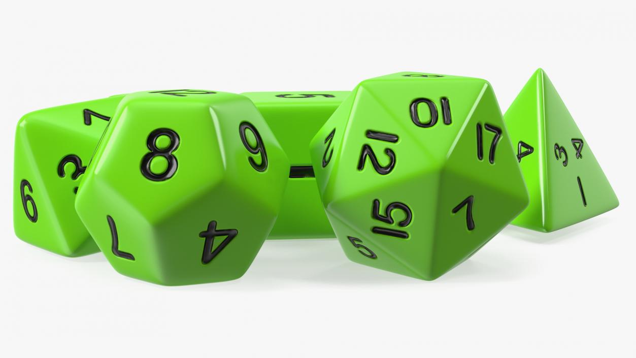 Polyhedral Dice Set for Tabletop RPGs 3D