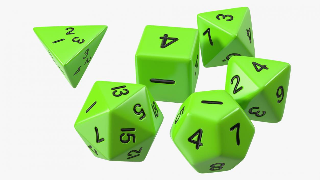 Polyhedral Dice Set for Tabletop RPGs 3D