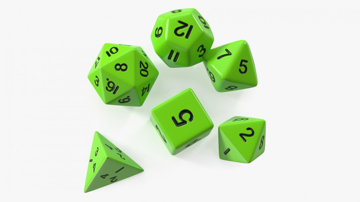 Polyhedral Dice Set for Tabletop RPGs 3D