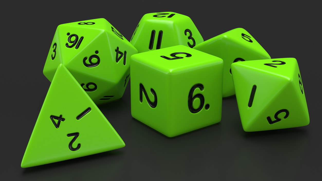 Polyhedral Dice Set for Tabletop RPGs 3D