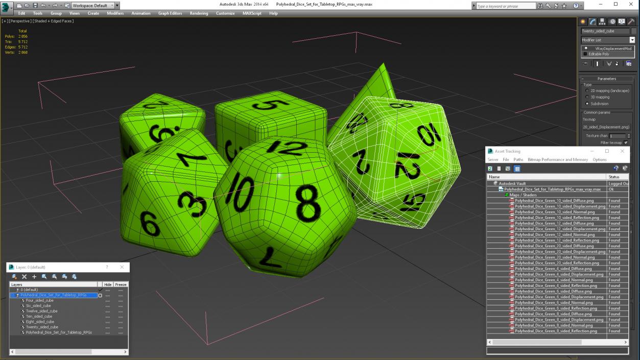 Polyhedral Dice Set for Tabletop RPGs 3D