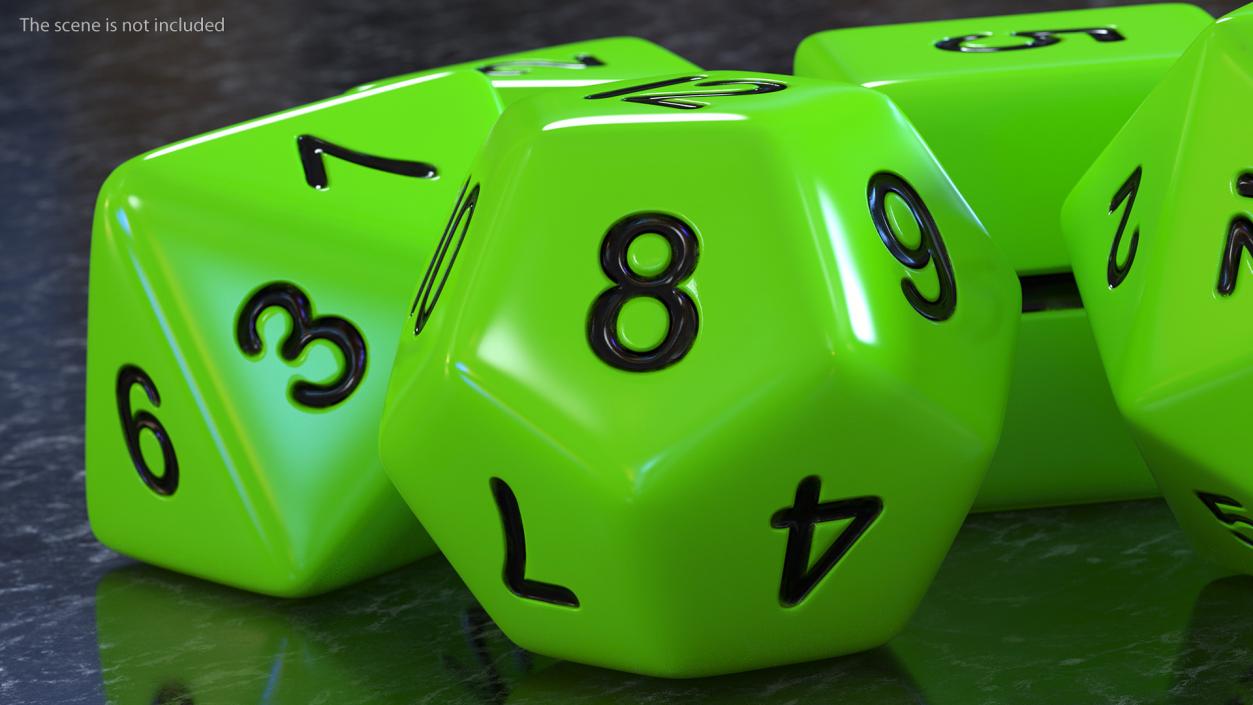 Polyhedral Dice Set for Tabletop RPGs 3D