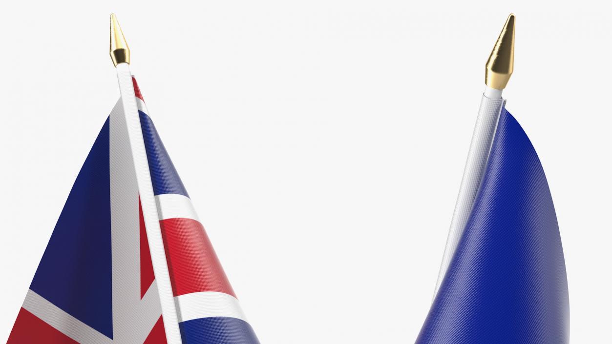 Table Flags United Kingdom and France 3D