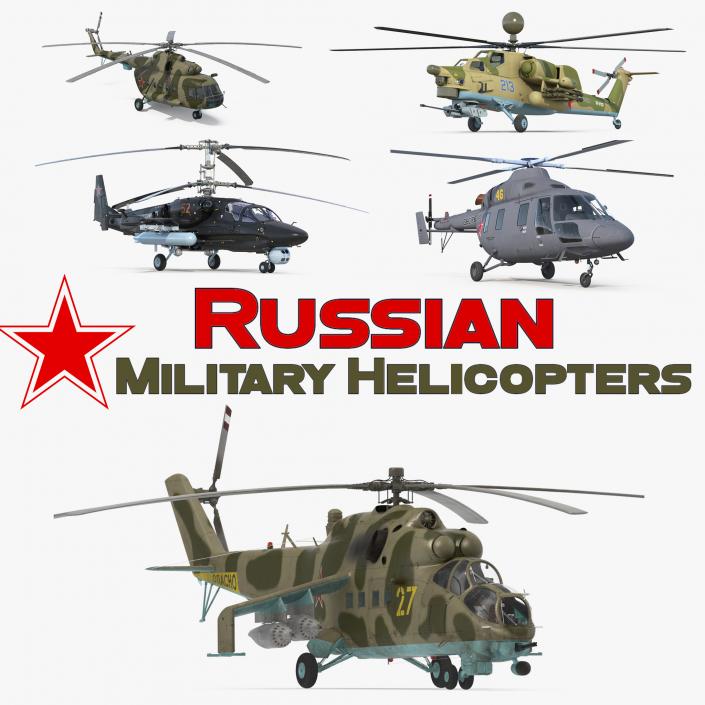 Russian Military Helicopters Collection 3D model