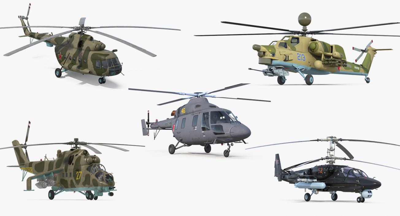 Russian Military Helicopters Collection 3D model