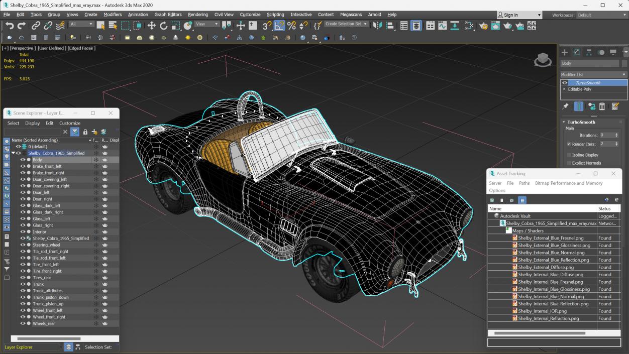 3D Shelby Cobra 1965 Simplified model