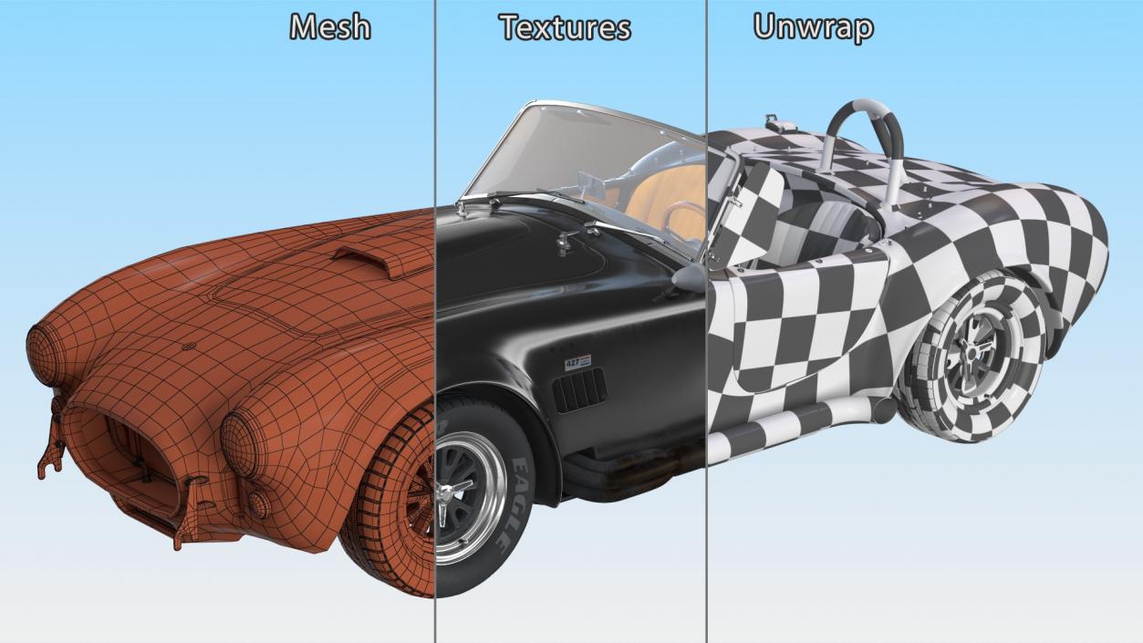 3D Shelby Cobra 1965 Simplified model