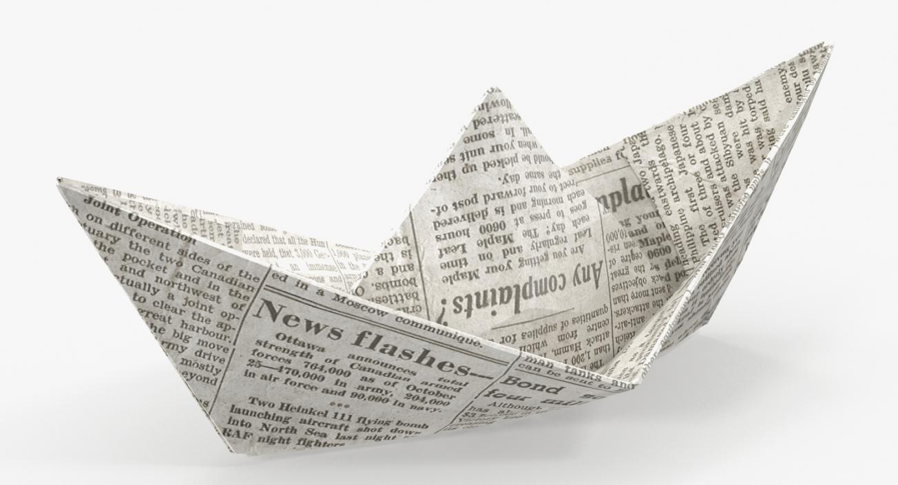 3D model Newspaper Paper Boat