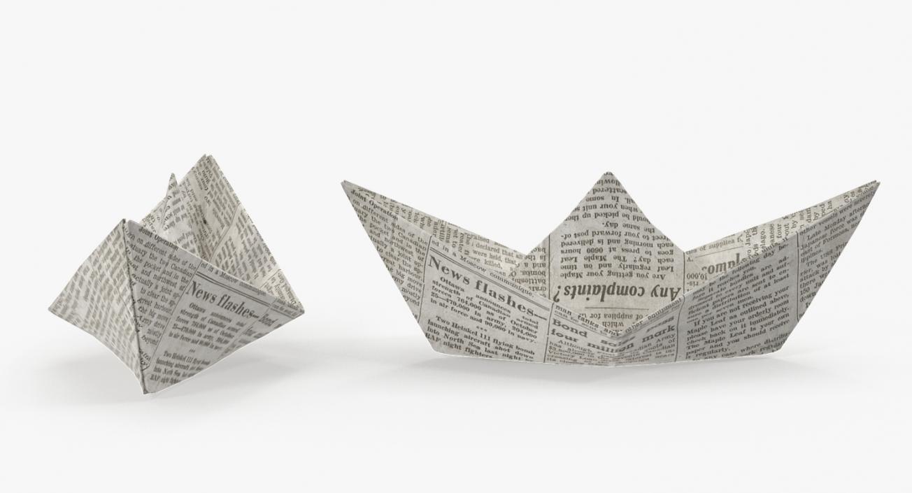 3D model Newspaper Paper Boat