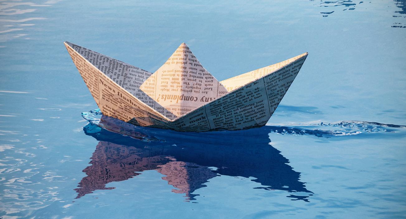 3D model Newspaper Paper Boat