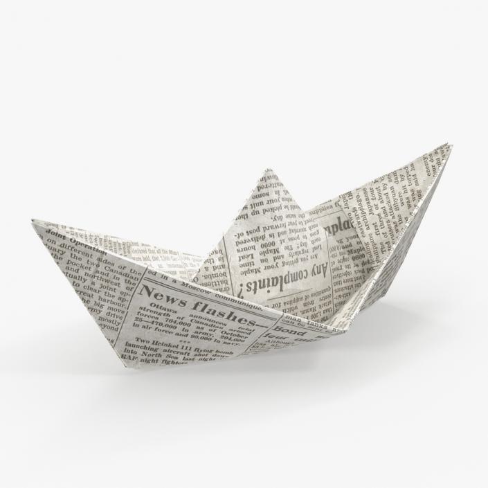 3D model Newspaper Paper Boat