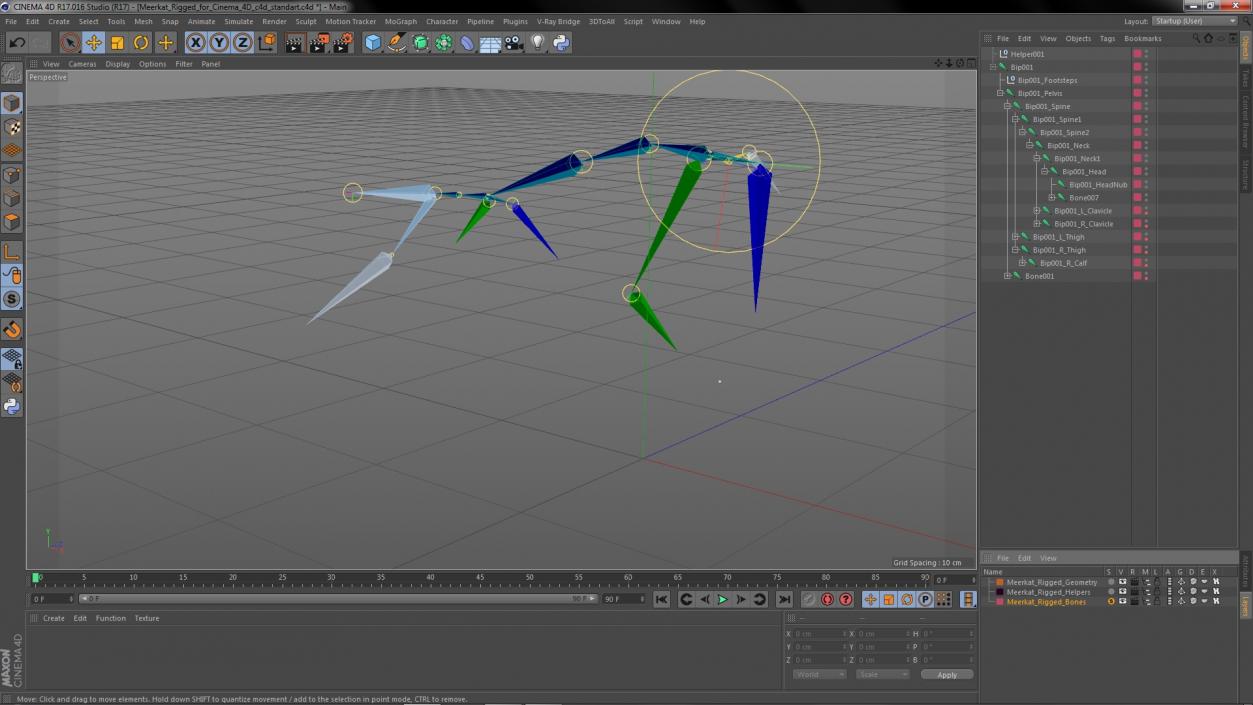 3D Meerkat Rigged for Cinema 4D model