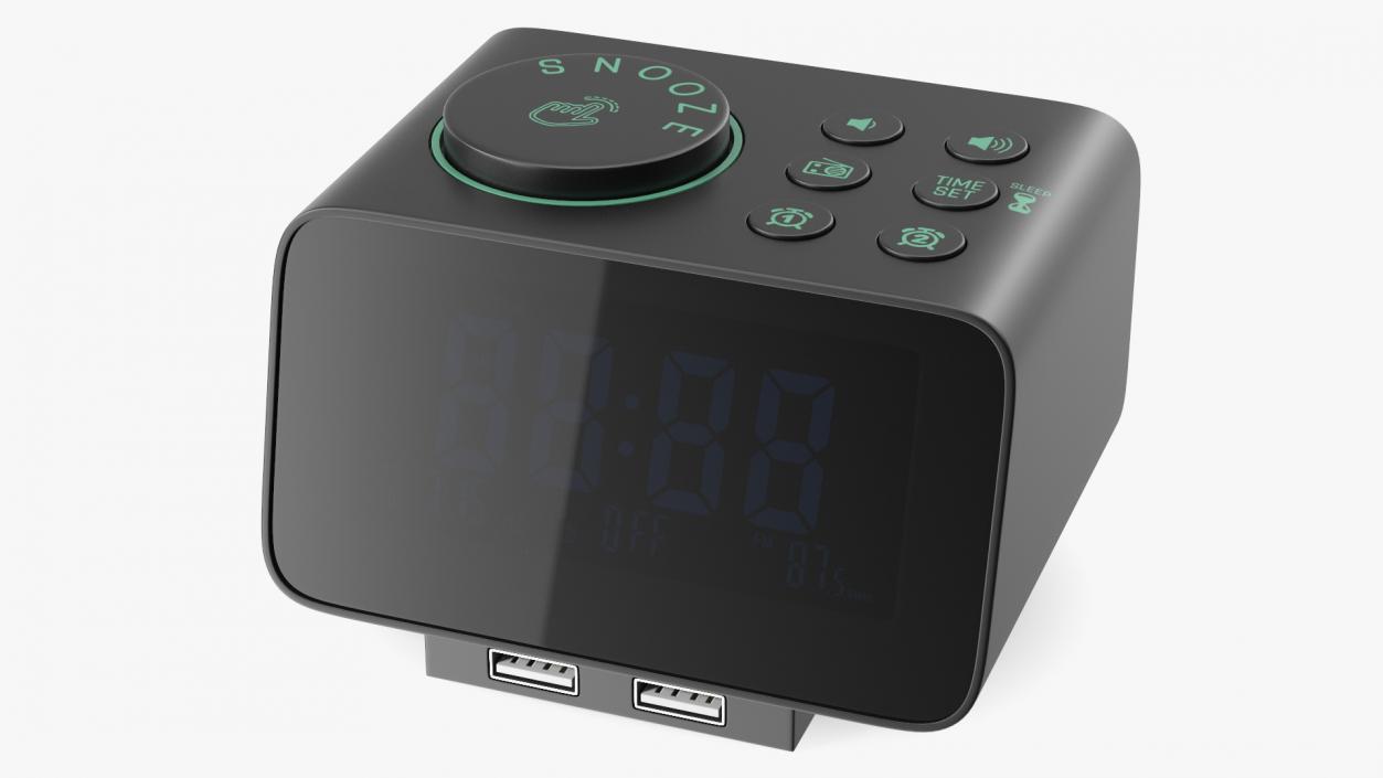 Plastic Alarm Clock Radio Display Off 3D