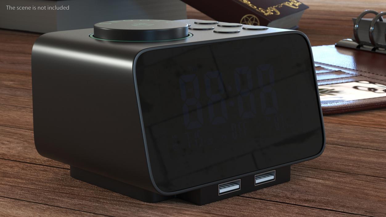 Plastic Alarm Clock Radio Display Off 3D