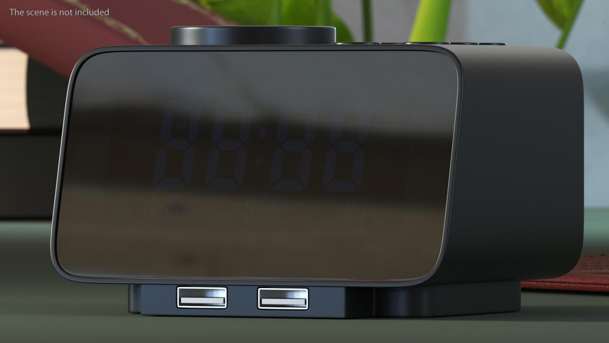 Plastic Alarm Clock Radio Display Off 3D