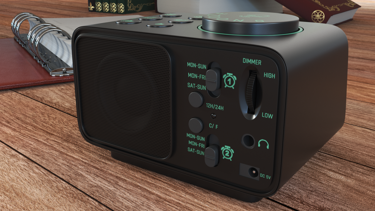 Plastic Alarm Clock Radio Display Off 3D